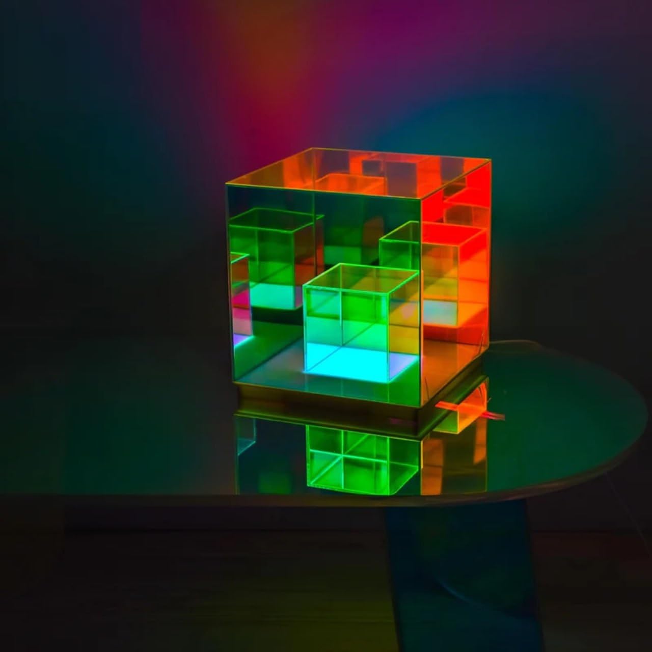 Infinity Cube Lamp | Infinity Cube Light | 3D Infinity Cube Lamp | 3D Infinity Cube Light | Table RGB LED Lamp | Table Lamp | 3D Infinity Light | LED Cube Table Lamp | DIY Cube Mirror Lamp