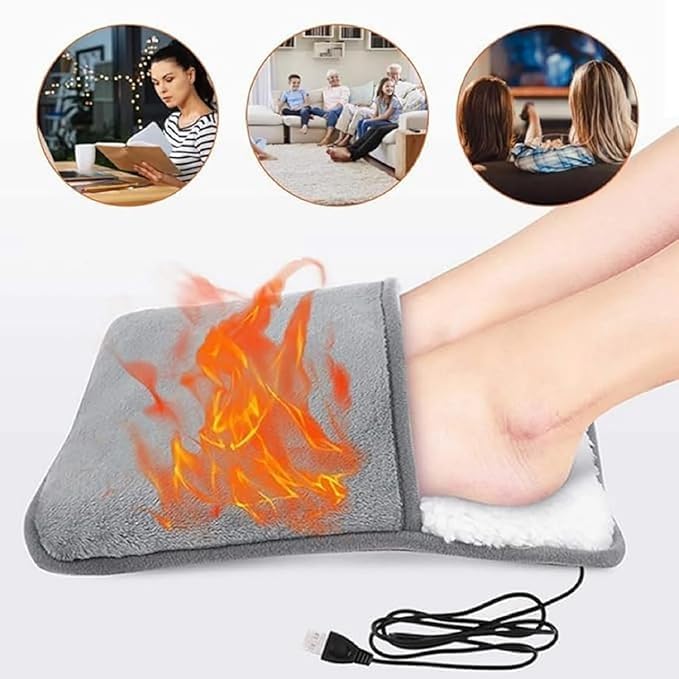 Electric Heated Foot Warmer for Men and Women, DEIZA Fast Heating, LCD Display, 3 Temperature Settings, Non-Slip, Machine Washable, Overheat Protection, 10 ft Cord, Perfect for Desk, Bed, Office (Medium-1 Pc)