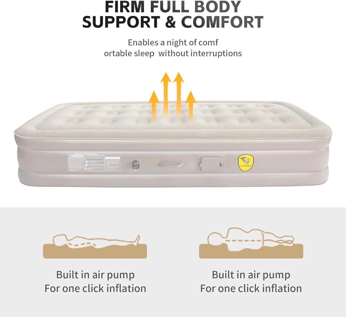 Inflatable Blow Up Air Bed Mattress Sofa with Pump, Pillow & Storage Bag PU Leatherette 2 Seater Inflatable Sofa (Color - Khakhi, DIY(Do-It-Yourself))