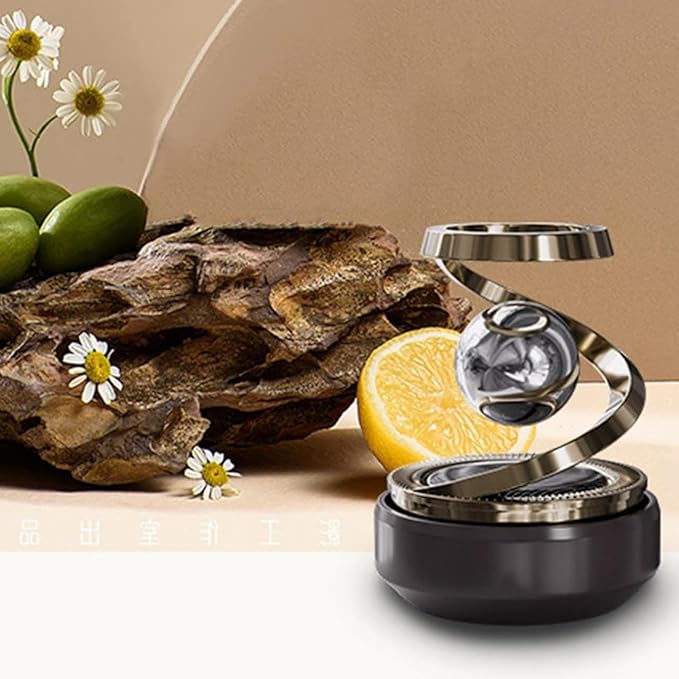 Solar Rotating Car Air Freshener-Refillable Aromatherapy Diffuser & Eco-Friendly Dashboard Air Purifier with Stylish Auto-Rotation, Solar-Powered Fragrance Diffuser for Car Interior