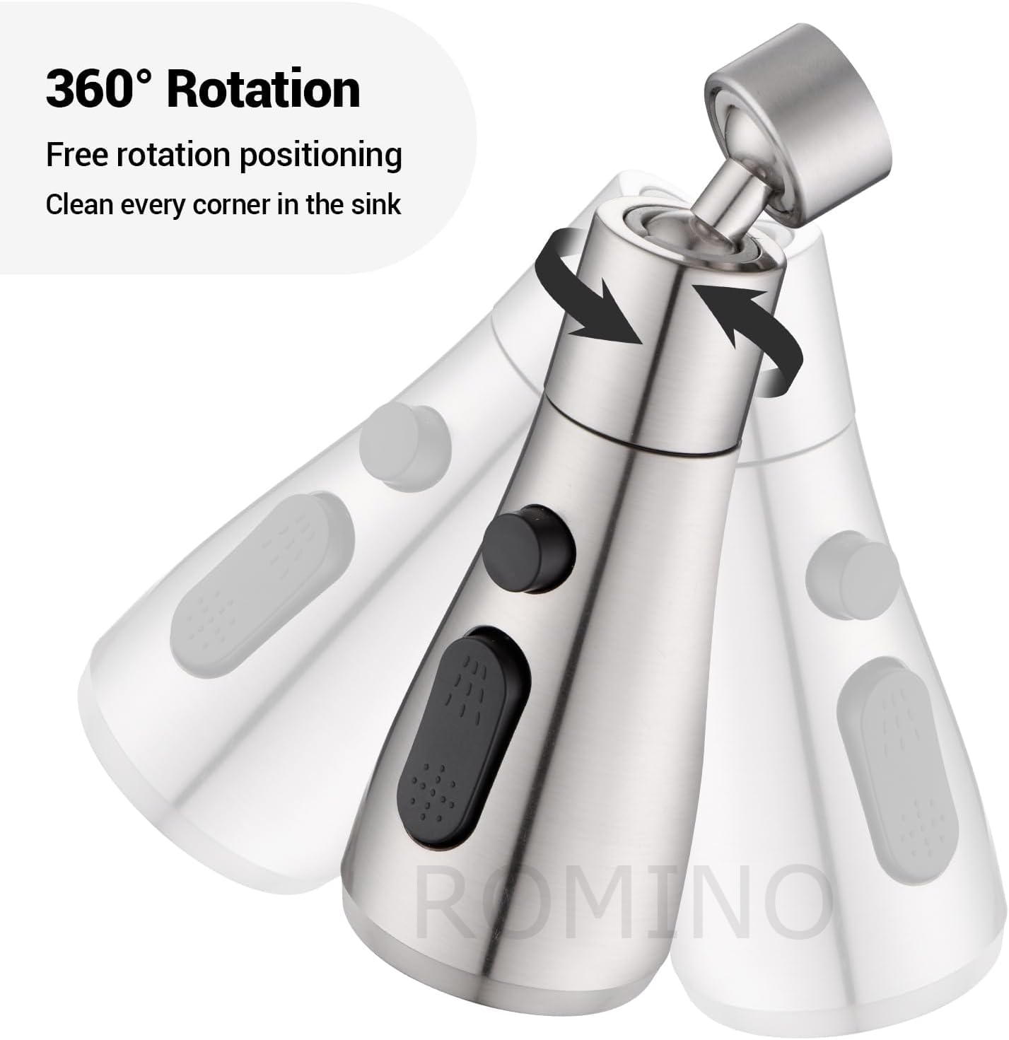 Universal Flexible Faucet Extender For Taps, Tap Extension For Kitchen Sink, Aerators For Water Tap, 360 Degree Rotating Water Faucet For Washbasin - Silver