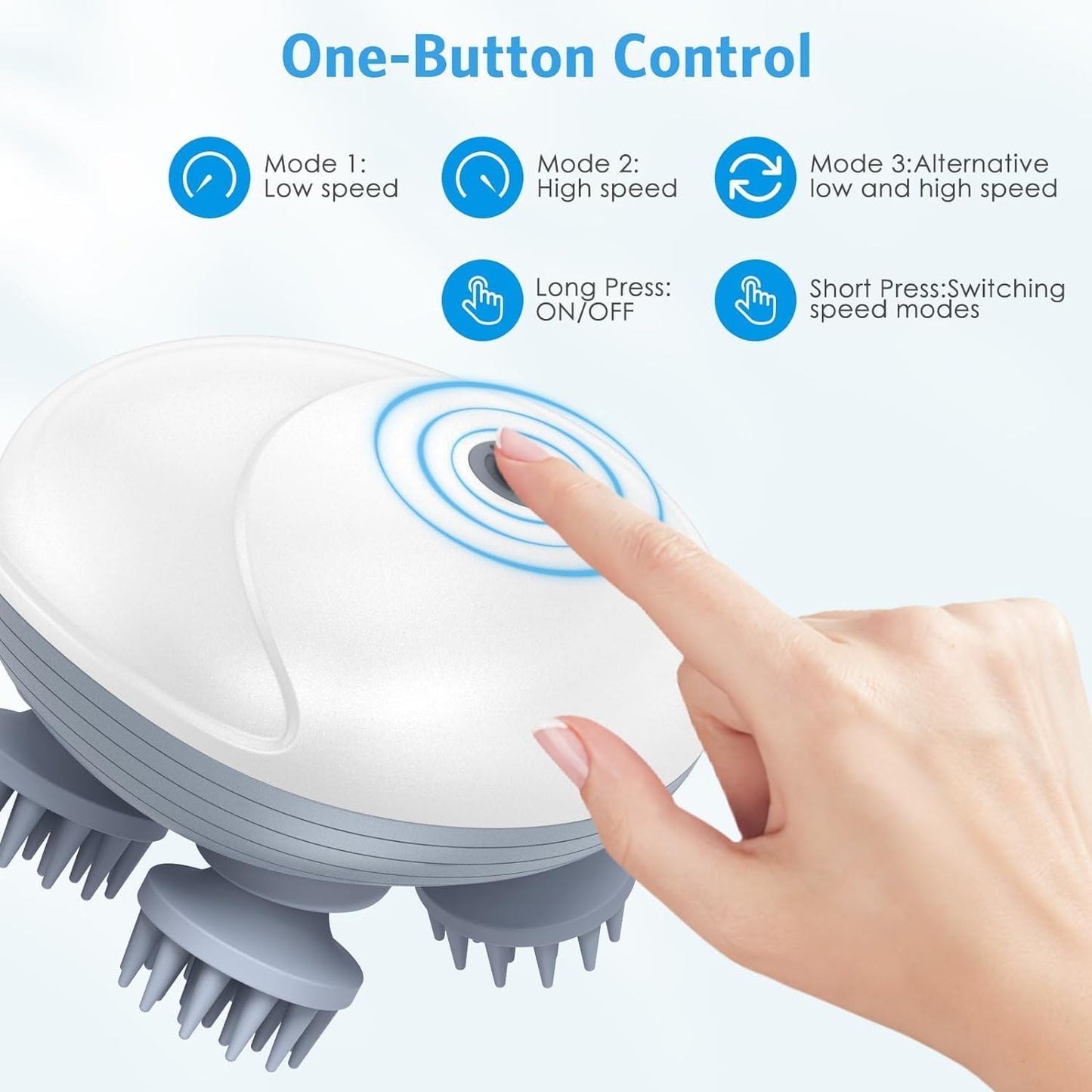 Electric Head,Scalp Massager | Advance Red Light Therapy for Boost Hair Growth, Hair Fall Control, Scalp Therapy | 3 Speed Mode Handheld,Portable,Scalp Scratcher Body Massage for Hair Growth,Deep Clean & Stress Relaxation