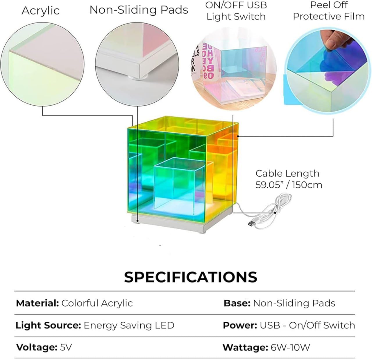 Infinity Cube Lamp | Infinity Cube Light | 3D Infinity Cube Lamp | 3D Infinity Cube Light | Table RGB LED Lamp | Table Lamp | 3D Infinity Light | LED Cube Table Lamp | DIY Cube Mirror Lamp