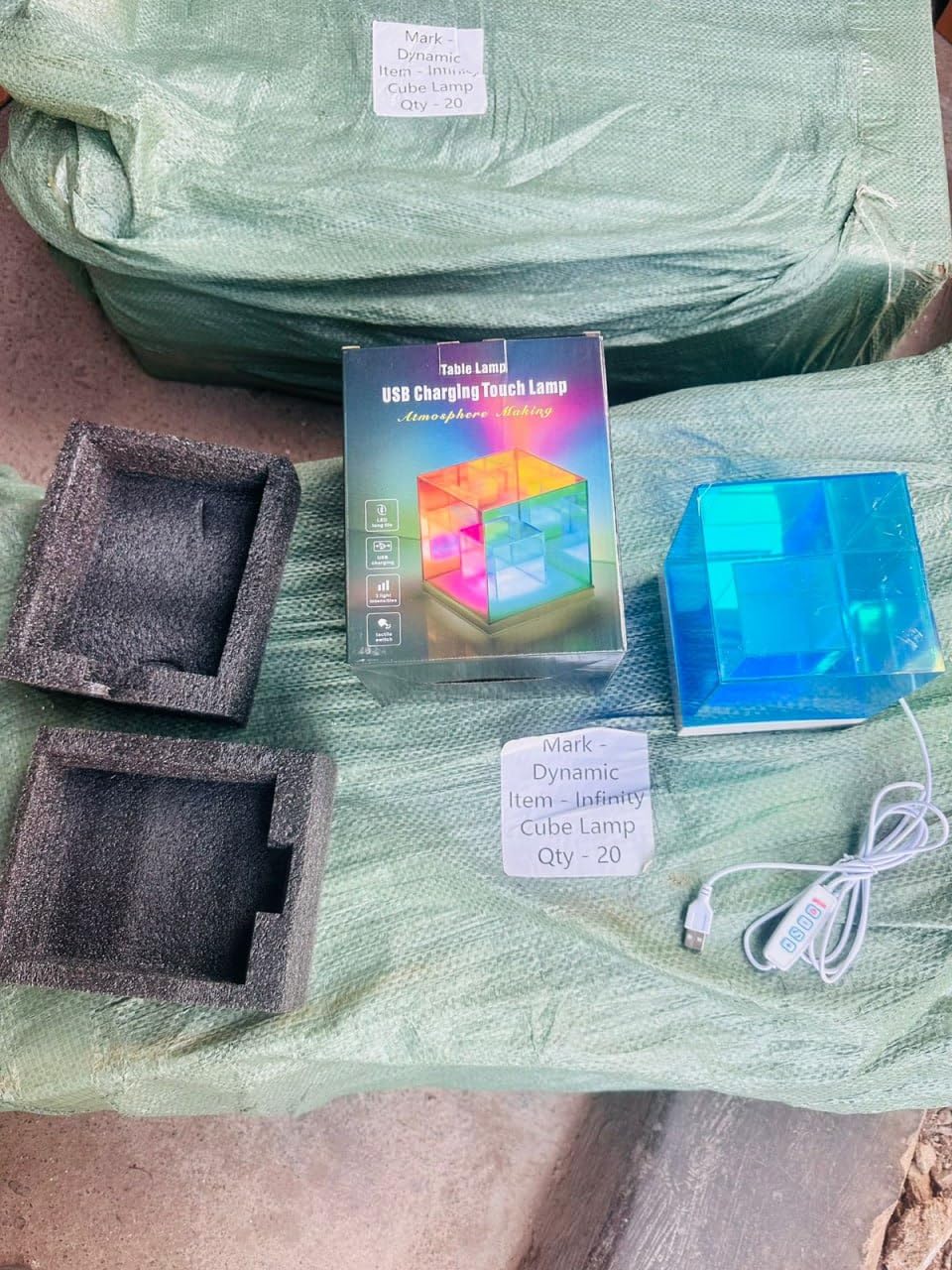 Infinity Cube Lamp | Infinity Cube Light | 3D Infinity Cube Lamp | 3D Infinity Cube Light | Table RGB LED Lamp | Table Lamp | 3D Infinity Light | LED Cube Table Lamp | DIY Cube Mirror Lamp