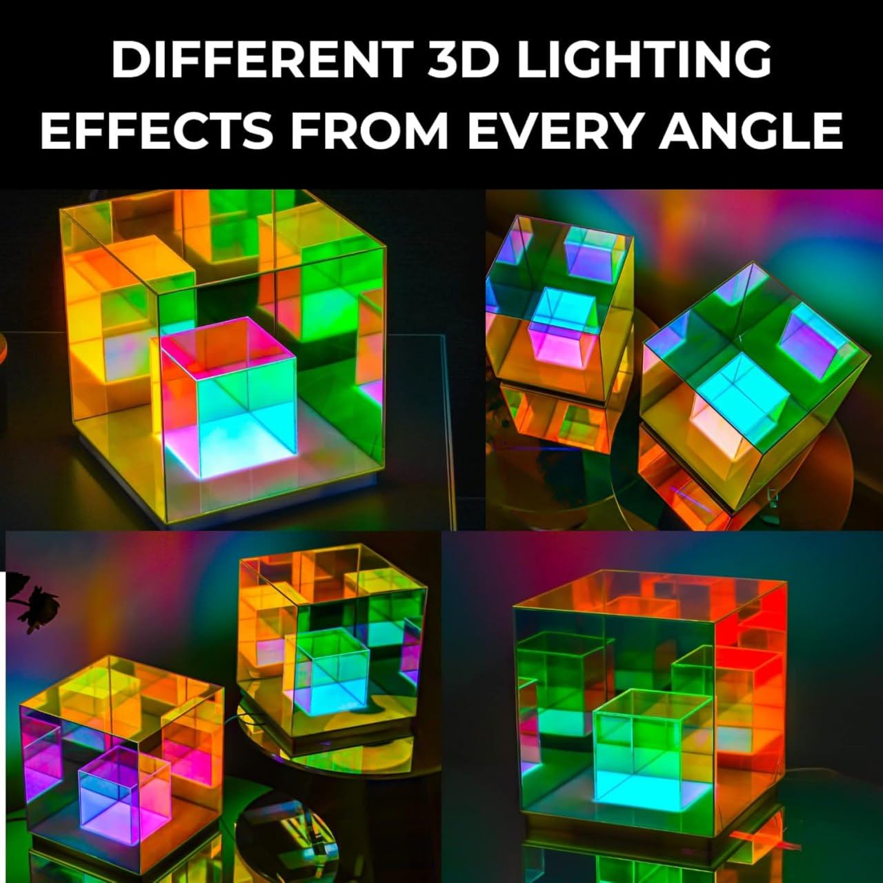 Infinity Cube Lamp | Infinity Cube Light | 3D Infinity Cube Lamp | 3D Infinity Cube Light | Table RGB LED Lamp | Table Lamp | 3D Infinity Light | LED Cube Table Lamp | DIY Cube Mirror Lamp