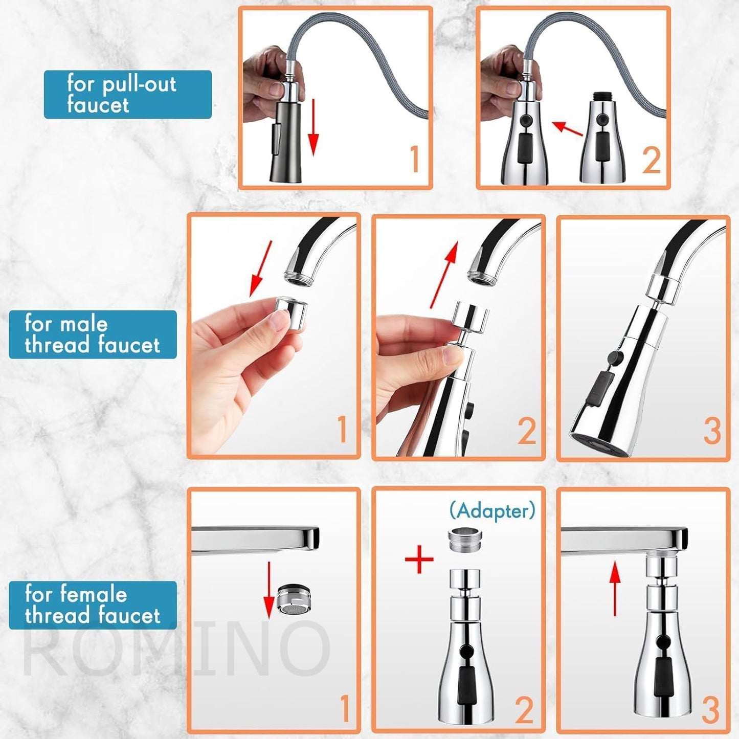 Universal Flexible Faucet Extender For Taps, Tap Extension For Kitchen Sink, Aerators For Water Tap, 360 Degree Rotating Water Faucet For Washbasin - Silver