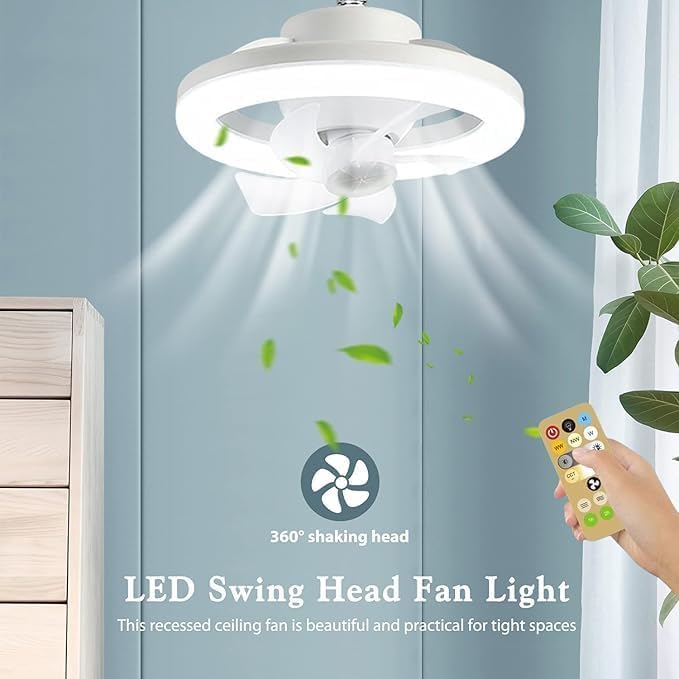 Acrylic Ceiling Fan with Led Lights and  Remote control