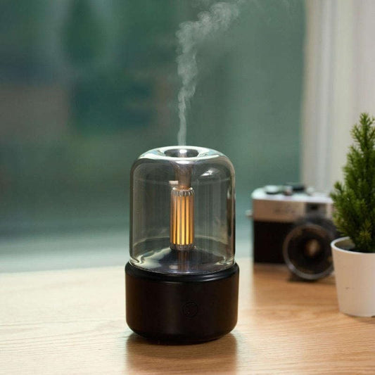 Air Diffuser, Candlelight Humidifier, Portable Essential Oil Diffuser Noiseless Waterless Auto-Off Protection for Spa,Home,Yoga,Office,Bedroom