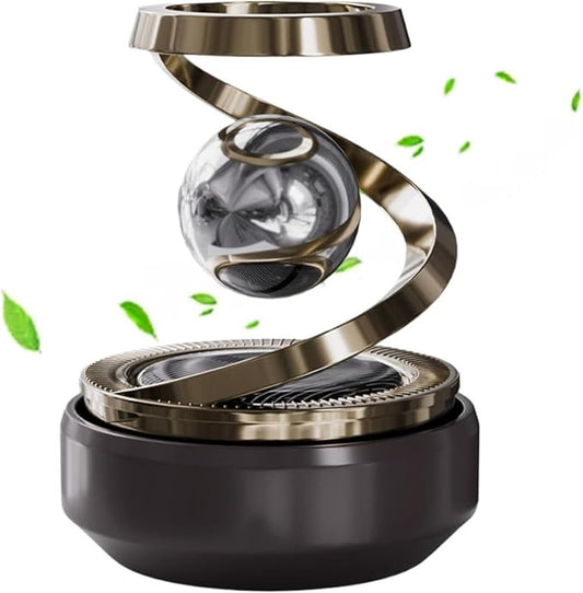 Solar Rotating Car Air Freshener-Refillable Aromatherapy Diffuser & Eco-Friendly Dashboard Air Purifier with Stylish Auto-Rotation, Solar-Powered Fragrance Diffuser for Car Interior