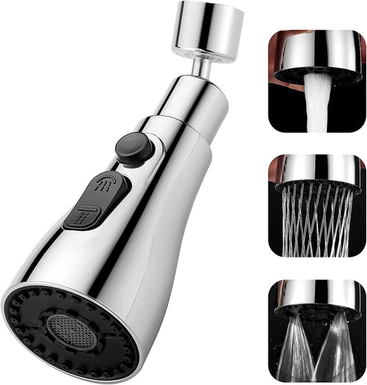 Universal Flexible Faucet Extender For Taps, Tap Extension For Kitchen Sink, Aerators For Water Tap, 360 Degree Rotating Water Faucet For Washbasin - Silver
