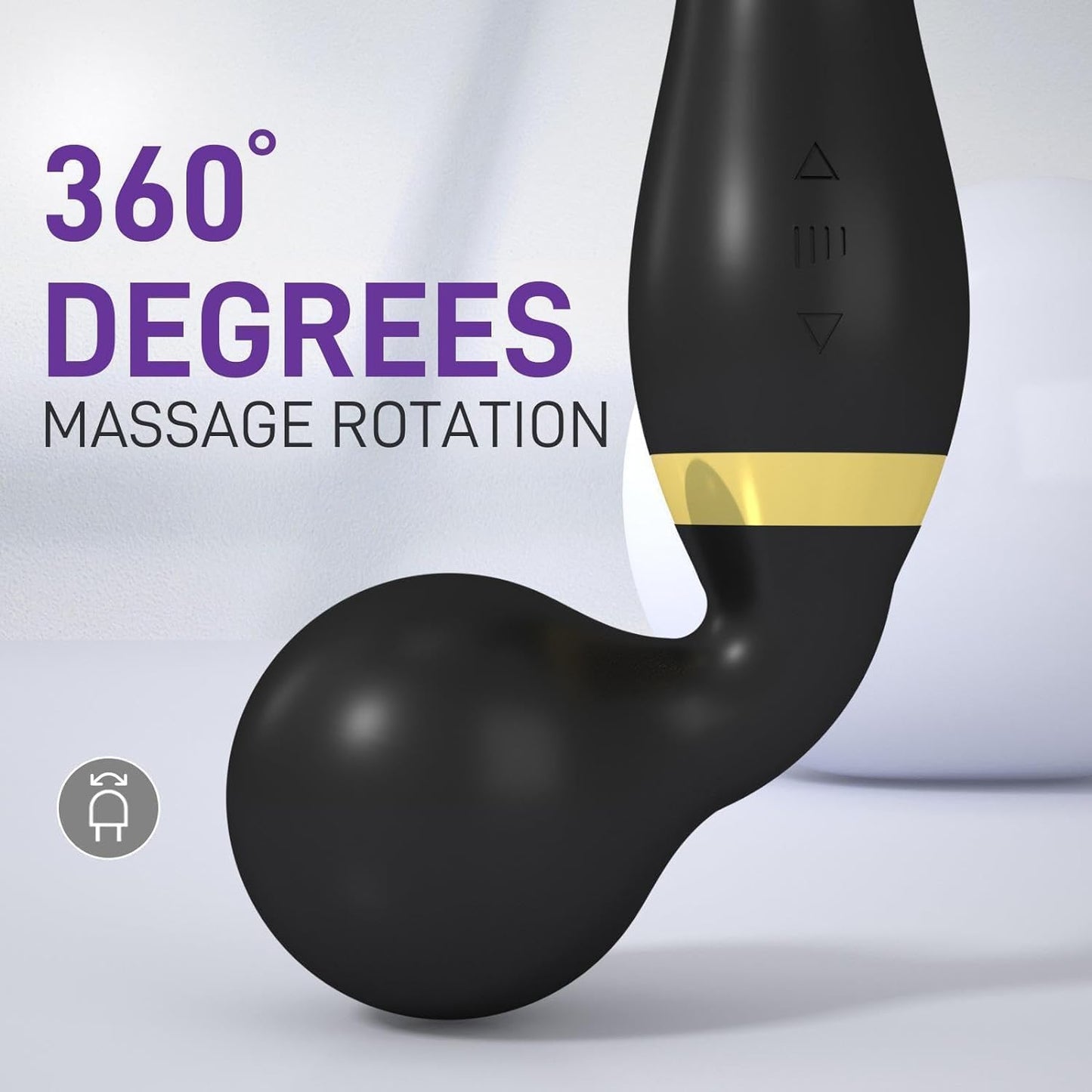 Body Massager For Pain Relief,Personal Body Massager For Women, Ergonomic Electric Handheld Dual Head Massager for Back, Travel-Friendly Massager, Rechargeable Wireless Vibration Mini Massager Black.