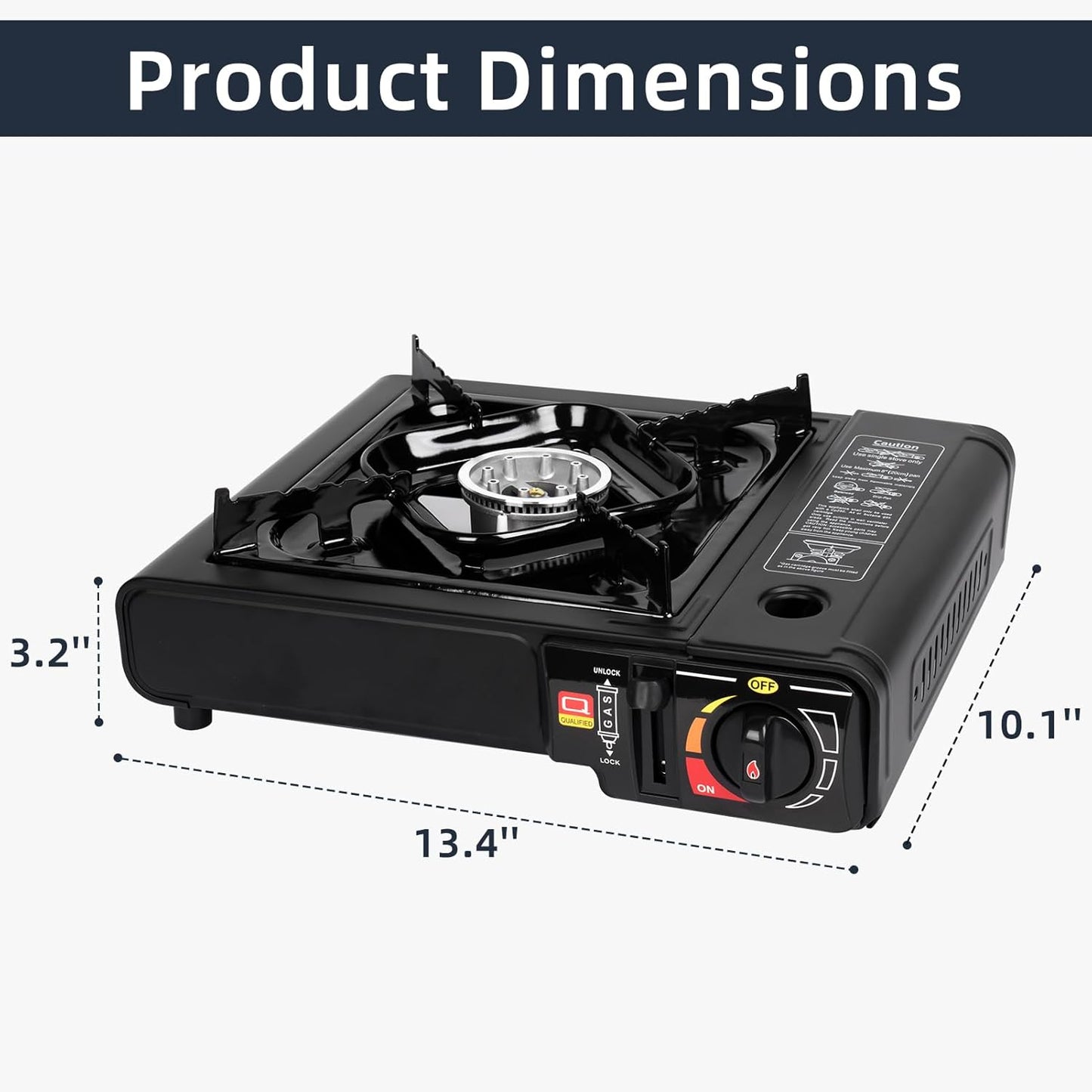Dual Fuel Portable Gas Stove for Propane & Butane, Camping Stove with Single Burner, Propane Adapter Hose and Carrying Case Included, 7800BTUs
