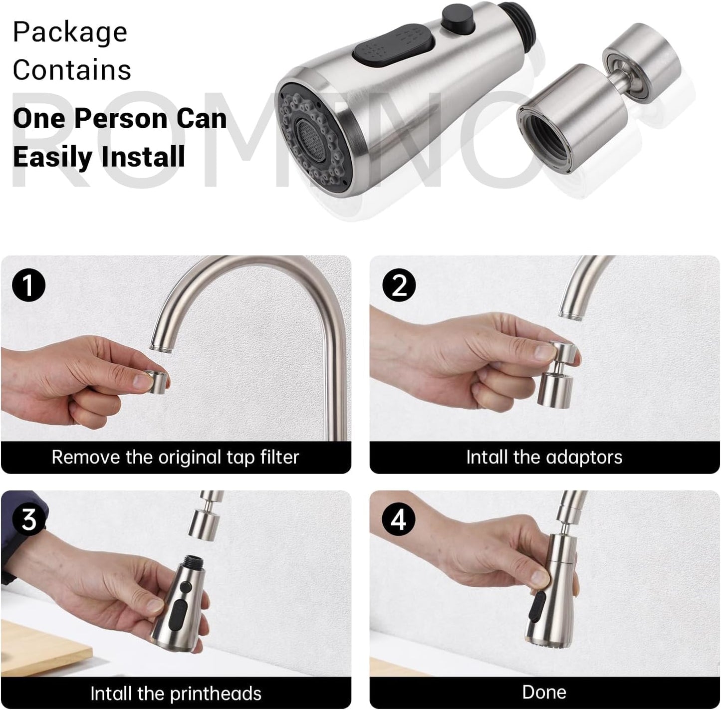 Universal Flexible Faucet Extender For Taps, Tap Extension For Kitchen Sink, Aerators For Water Tap, 360 Degree Rotating Water Faucet For Washbasin - Silver