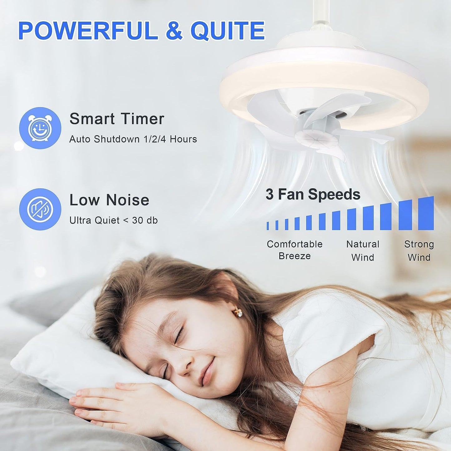 Acrylic Ceiling Fan with Led Lights and  Remote control